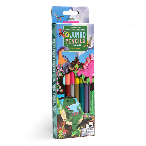 Dinosaur 6 Jumbo Double-Sided Pencils