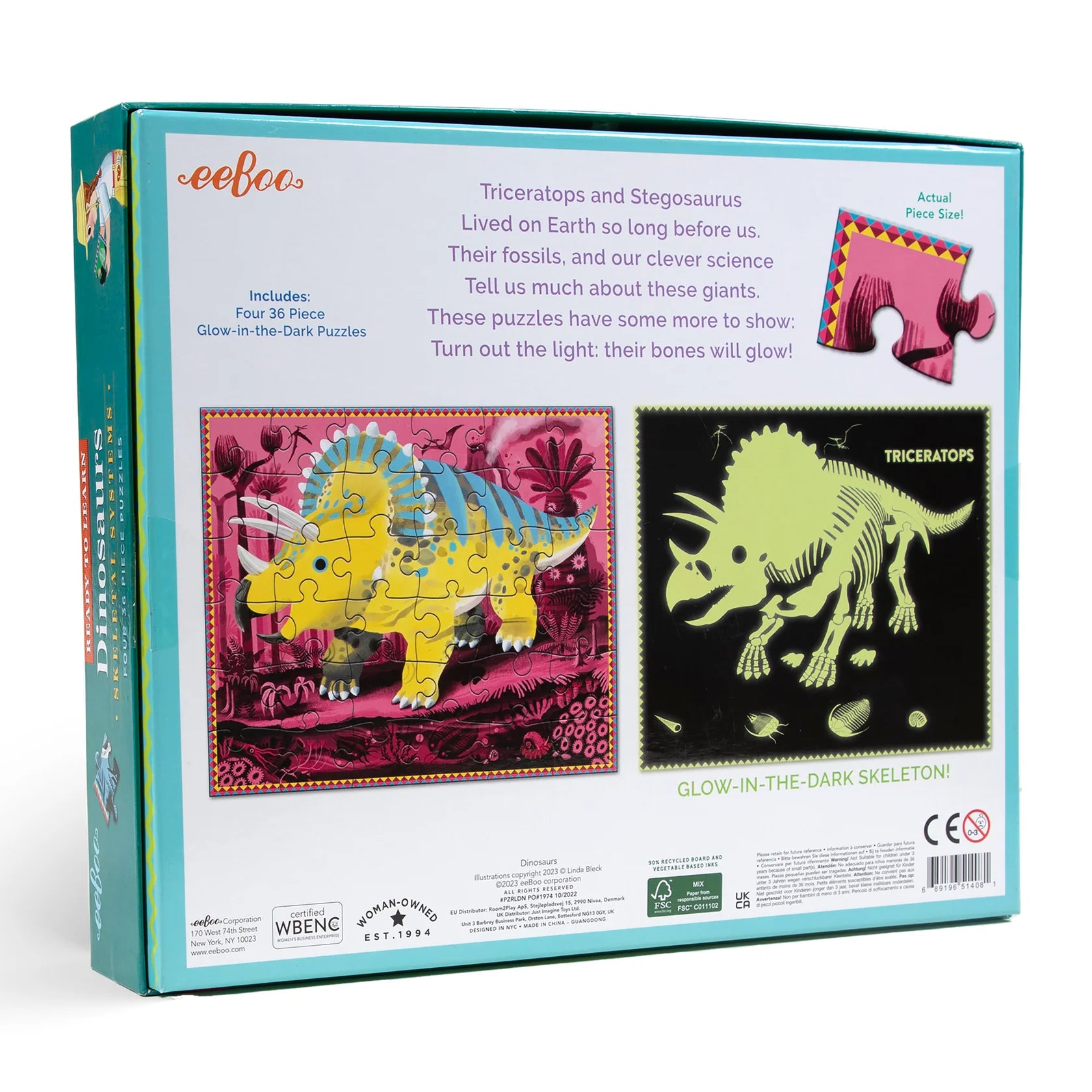 Dinosaurs Ready to Learn 36 Piece 4 Puzzle Set