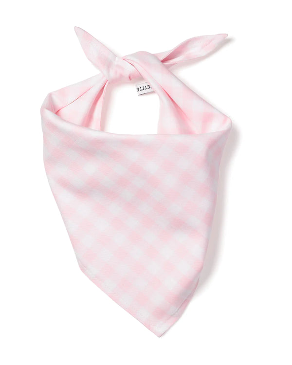 Dog Twill Bandana, Pink Gingham