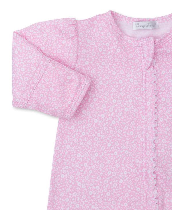 Fall Flower Patch Pink Zip Footie