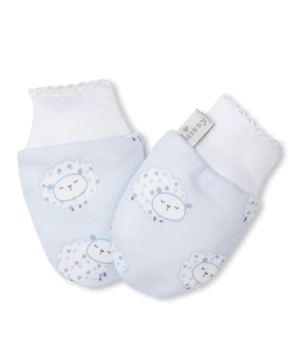 Fleecy Sheep Mitts, Blue