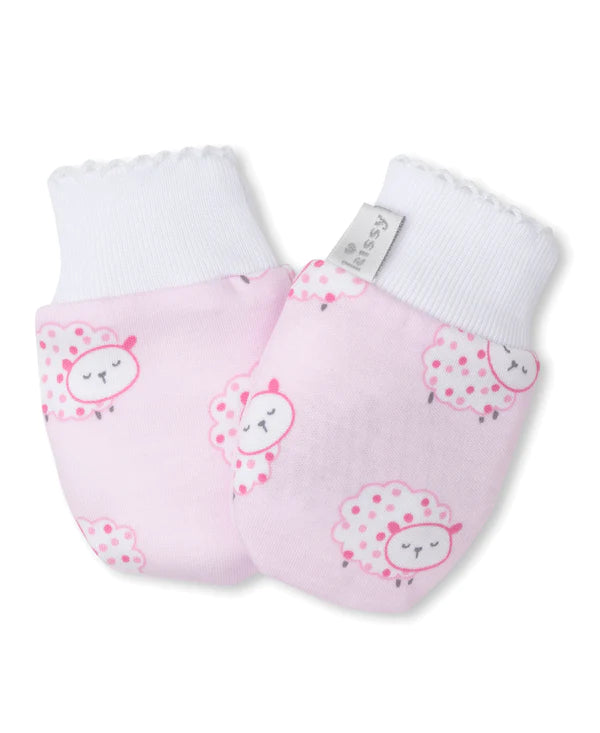 Fleecy Sheep Mitts, Pink