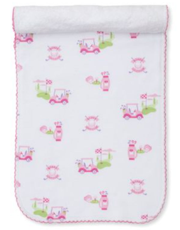 Kissy Golf Club Burp Cloth, Pink