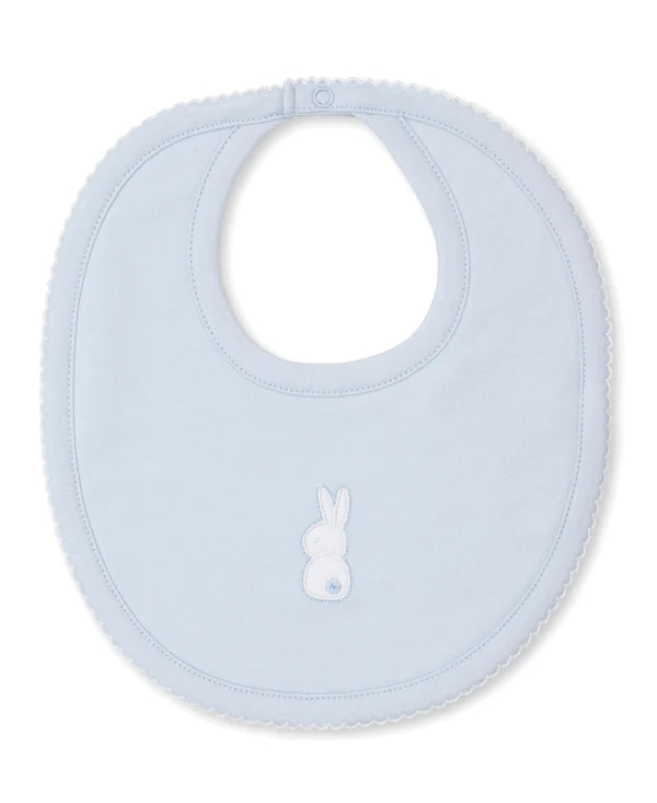 Pique Cuddle Bunnies Bib, Blue