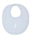 Pique Cuddle Bunnies Bib, Blue