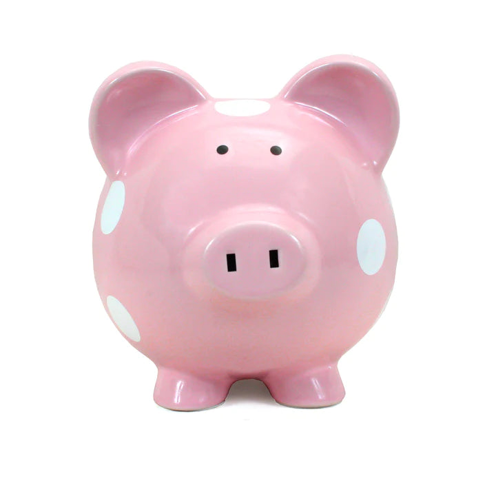 Polka Dot Piggy Bank Pink