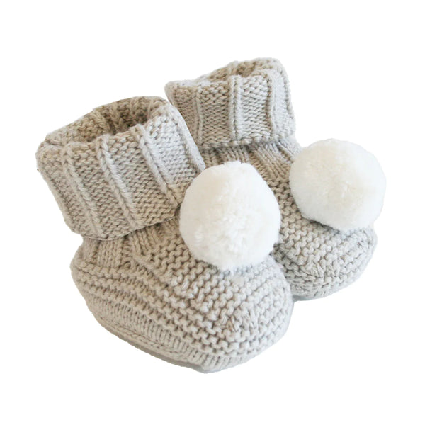 Pom Pom Baby Socks, Latte