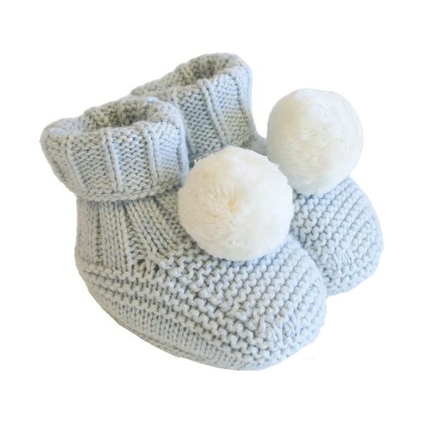 Pom Pom Baby Socks Powder, Blue