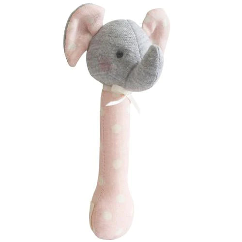 Elephant Stick Rattle Pale Pink