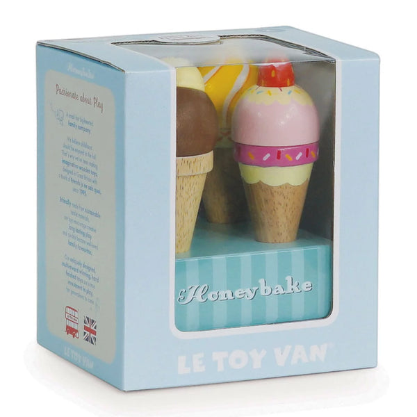 Wooden Ice Cream Cones Set